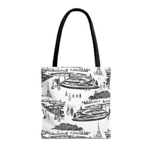 Load image into Gallery viewer, Chic Parisian Toile Tote Bag - Stylish Travel Accessory for City Lovers