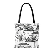 Load image into Gallery viewer, Chic Parisian Toile Tote Bag - Stylish Travel Accessory for City Lovers