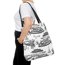 Load image into Gallery viewer, Chic Parisian Toile Tote Bag - Stylish Travel Accessory for City Lovers