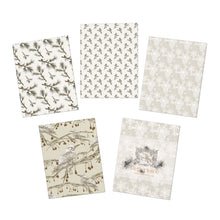 Load image into Gallery viewer, Montana Winter Botanical Greeting Card Set — 5-Pack Blank Note Cards with Pine, Berries & Bird Designs