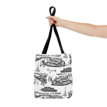 Load image into Gallery viewer, Chic Parisian Toile Tote Bag - Stylish Travel Accessory for City Lovers