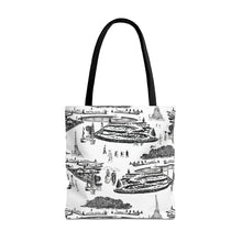 Load image into Gallery viewer, Chic Parisian Toile Tote Bag - Stylish Travel Accessory for City Lovers