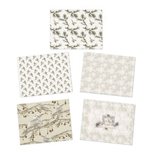 Load image into Gallery viewer, Montana Winter Botanical Greeting Card Set — 5-Pack Blank Note Cards with Pine, Berries & Bird Designs
