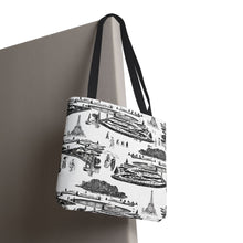 Load image into Gallery viewer, Chic Parisian Toile Tote Bag - Stylish Travel Accessory for City Lovers