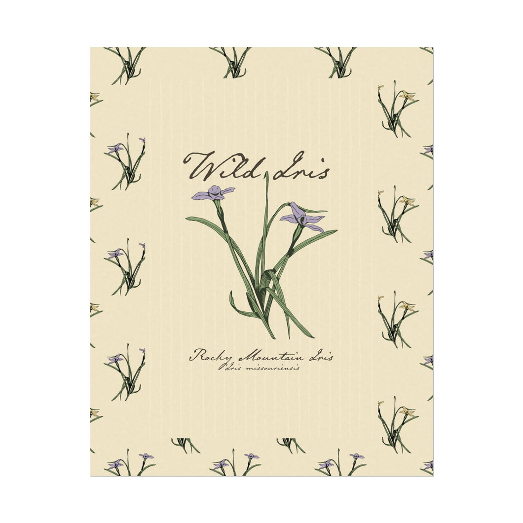 Rocky Mountain Iris Textured Watercolor Matte Posters